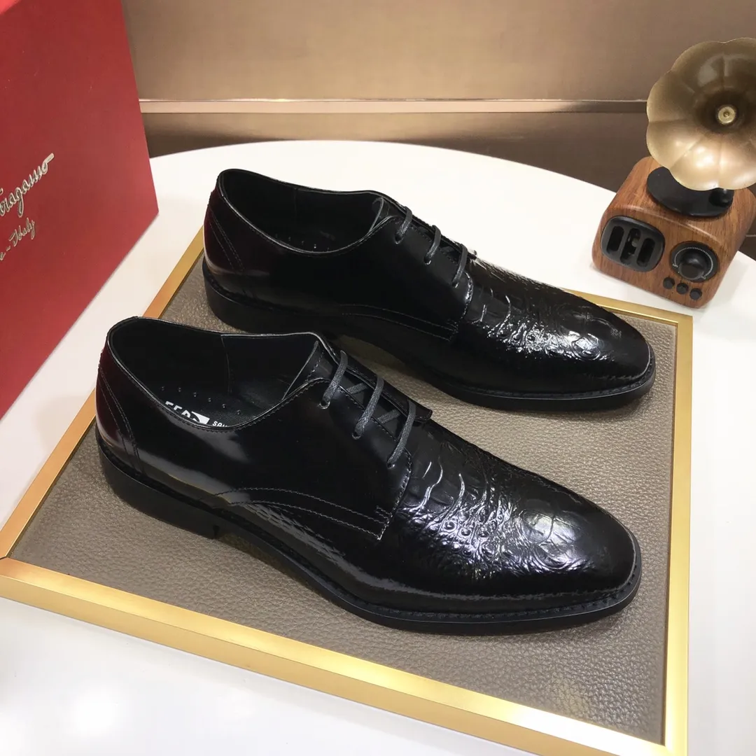 Men's shoes 💰480💰[Ferragamo/Ferragamo] The latest model in the counter, original imported cowhide fabric + sheepskin lining + original luxury metal buckle + original combination outsole, no pressure in comparison 38--44 (custom-made for 45, non-refundable)